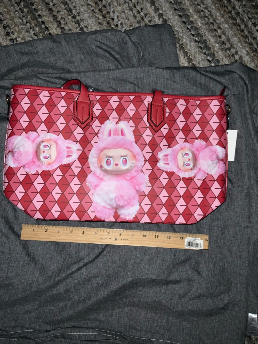 Pink Graphic Bunny Tote Bag